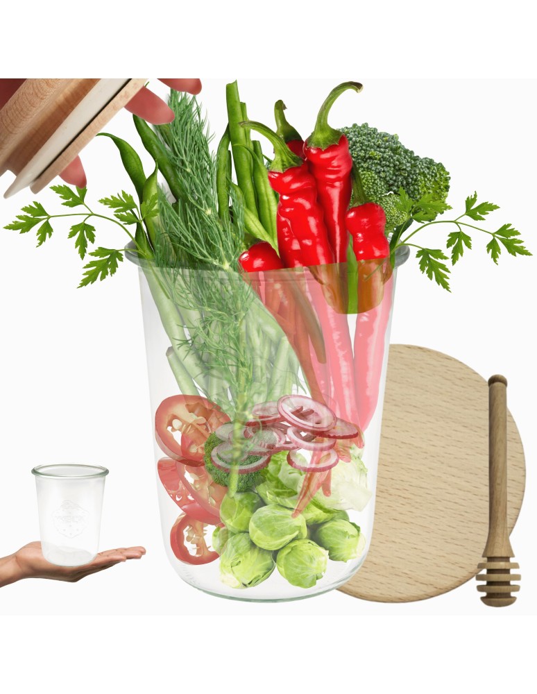 Słoiki i butelki - Słoiki WECK / drewniane wieko, nabierak słoik 850ml MOLD - produkt MODO24.PL 1