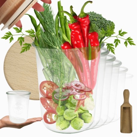 Słoiki WECK 12szt/ drewniane wieko, miarka słoik 850ml MOLD