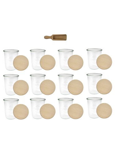 Słoiki WECK 12szt/ drewniane wieko, miarka słoik 850ml MOLD - produkt 2
