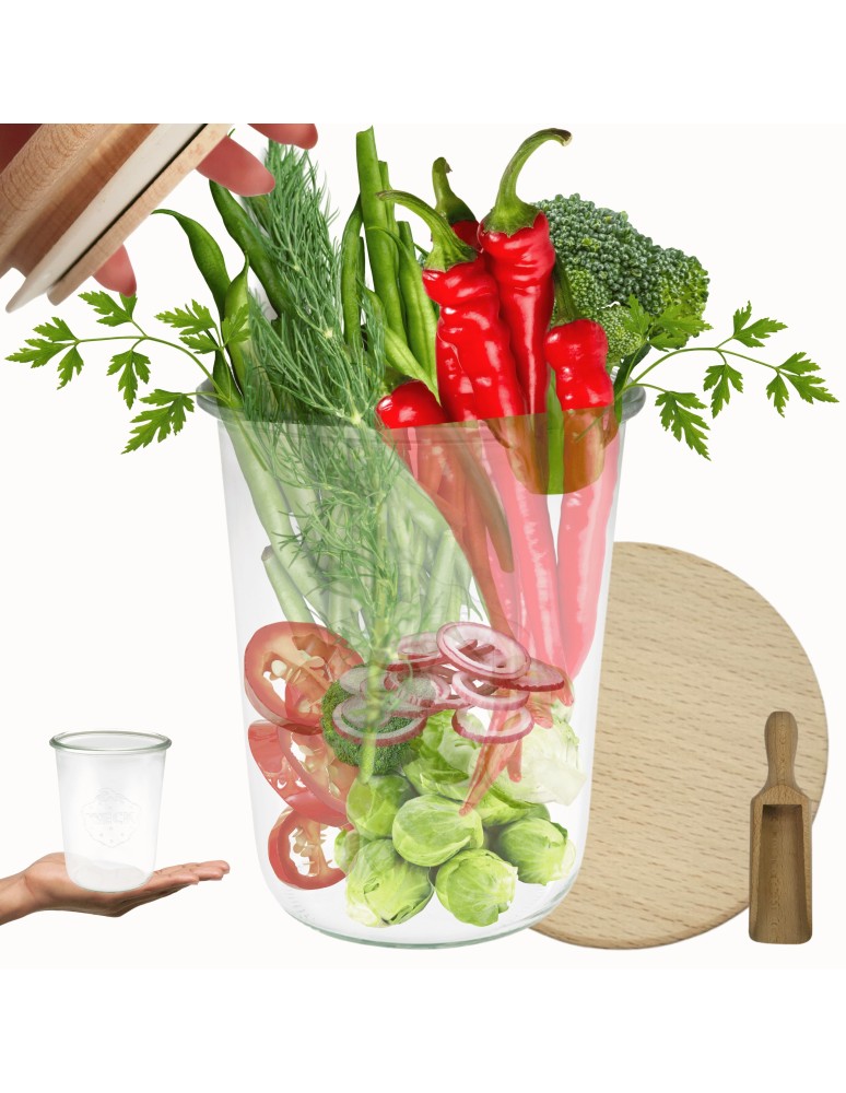 Słoiki i Dodatki - Słoiki WECK / drewniane wieko, miarka słoik 850ml MOLD - product MODO24.PL 1