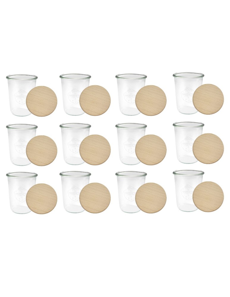 Słoiki i butelki - Słoiki WECK 12szt/ drewniane wieko słoik 850ml MOLD - product MODO24.PL 2