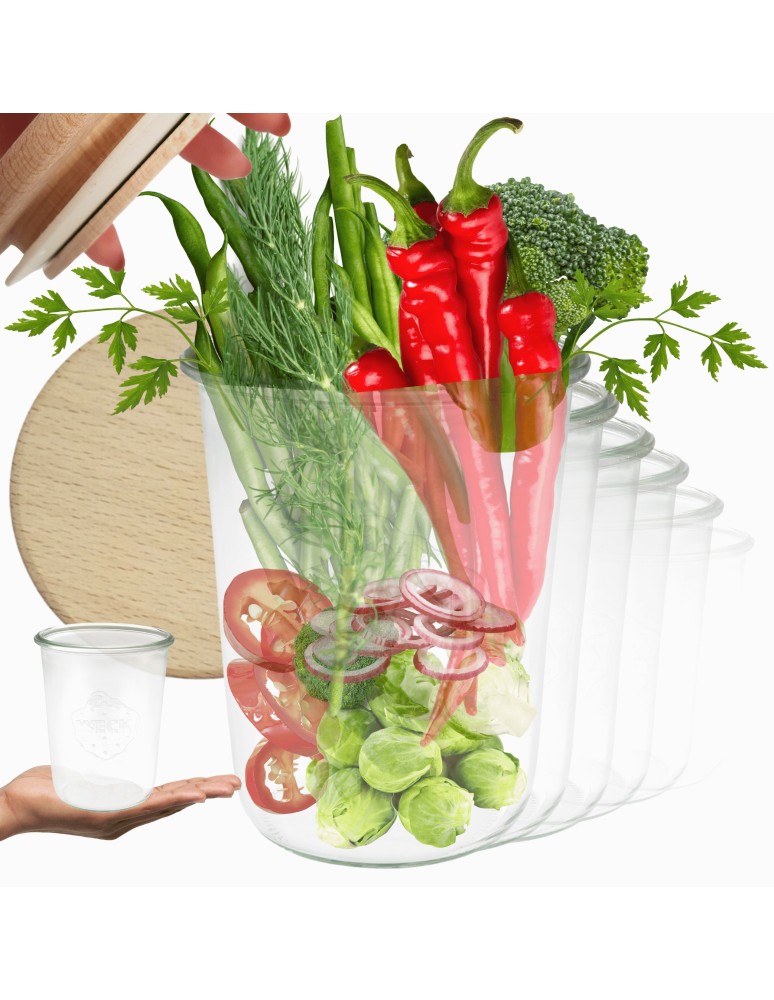 Słoiki i butelki - Słoiki WECK 6szt/ drewniane wieko słoik 850ml MOLD - produkt MODO24.PL 1