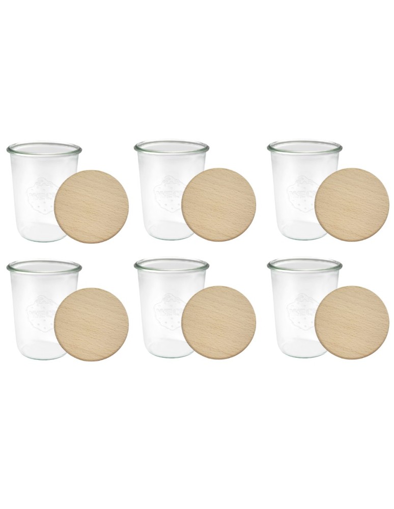 Słoiki i butelki - Słoiki WECK 6szt/ drewniane wieko słoik 850ml MOLD - product MODO24.PL 2