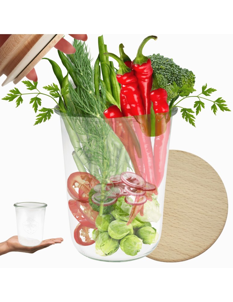 Słoiki i butelki - Słoiki WECK / drewniane wieko słoik 850ml MOLD - produkt MODO24.PL 1