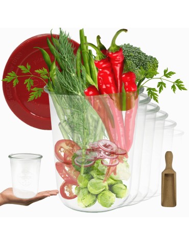 Słoiki i butelki - Słoiki WECK 6szt/ silikonowe wieko, miarka słoik 850ml MOLD - product 11