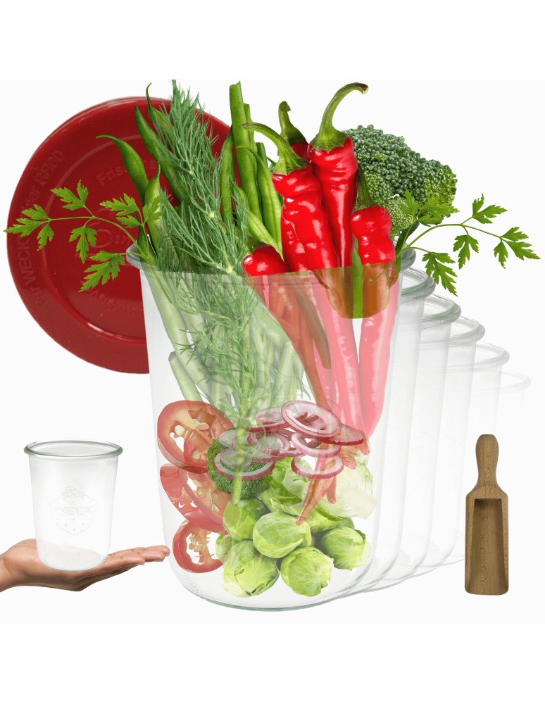 Słoiki i butelki - Słoiki WECK 6szt/ silikonowe wieko, miarka słoik 850ml MOLD - product MODO24.PL 11