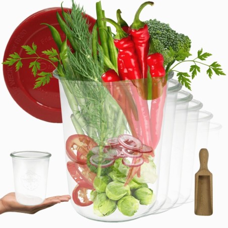 Słoiki WECK 6szt/ silikonowe wieko, miarka słoik 850ml MOLD