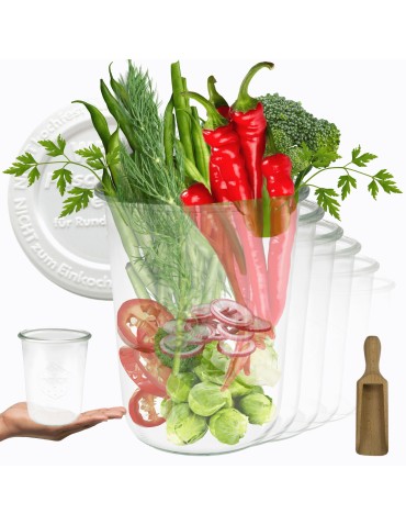 Słoiki i Dodatki - Słoiki WECK 12szt/ plastikowe wieko, miarka słoik 850ml MOLD - product 11