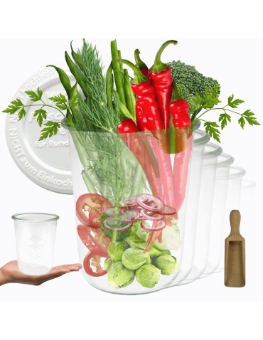 Słoiki i butelki - Słoiki WECK 6szt/ plastikowe wieko, miarka słoik 850ml MOLD - product 11