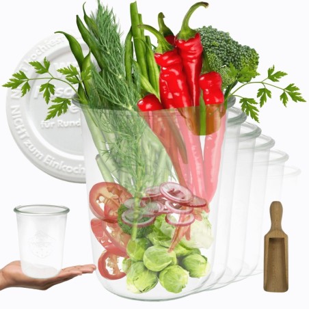 Słoiki WECK 6szt/ plastikowe wieko, miarka słoik 850ml MOLD