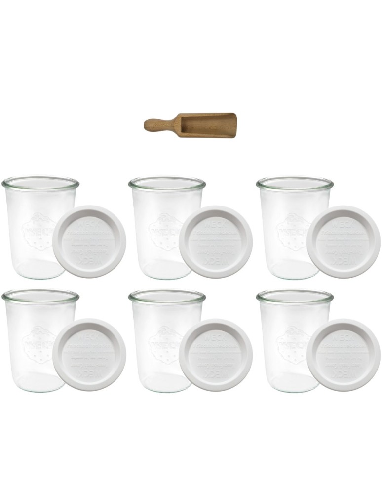 Słoiki i butelki - Słoiki WECK 6szt/ plastikowe wieko, miarka słoik 850ml MOLD - product MODO24.PL 12