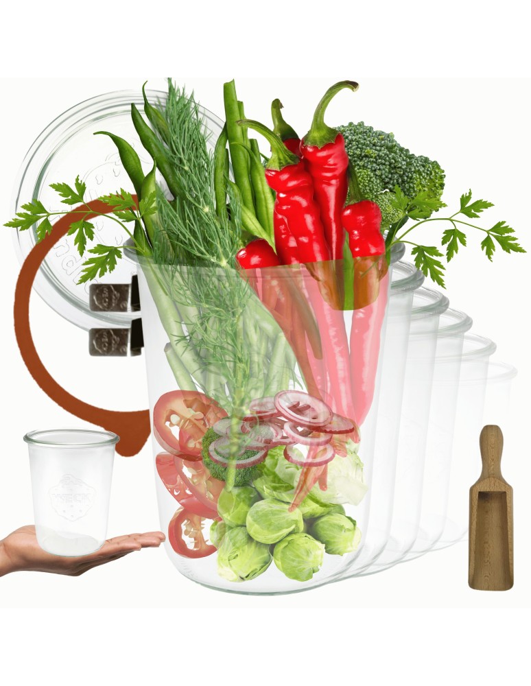 Słoiki i butelki - Słoiki WECK 12szt/ szklane wieko, miarka słoik 850ml MOLD - product MODO24.PL 11