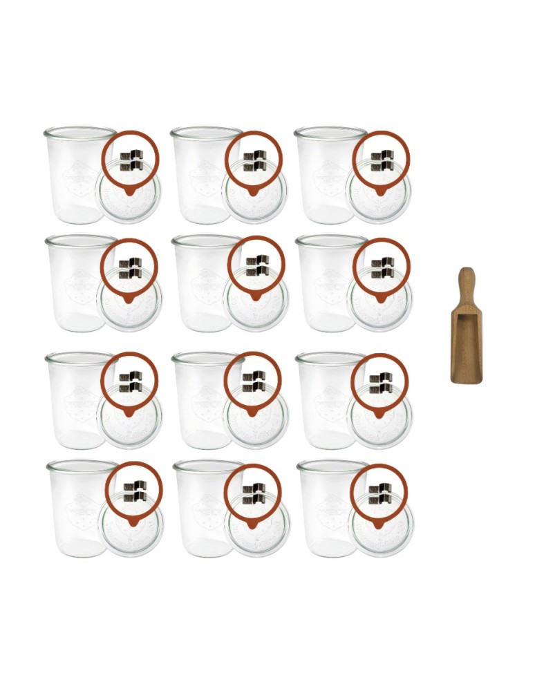 Słoiki i butelki - Słoiki WECK 12szt/ szklane wieko, miarka słoik 850ml MOLD - product MODO24.PL 12