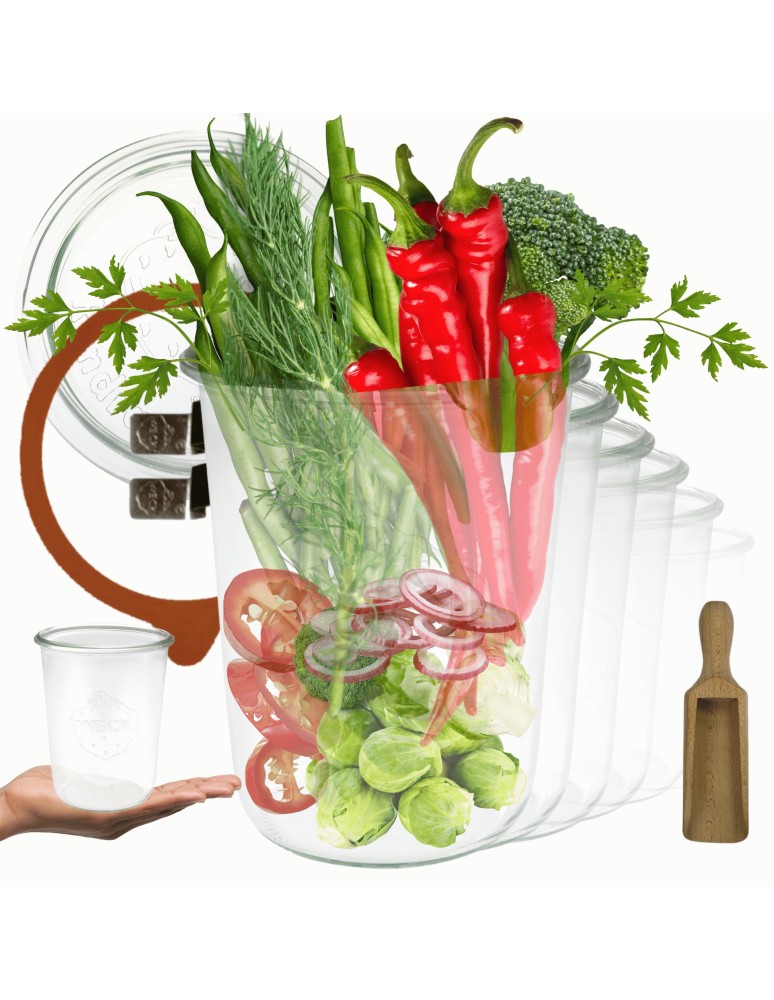 Słoiki i butelki - Słoiki WECK 6szt/ szklane wieko, miarka słoik 850ml MOLD - product MODO24.PL 11