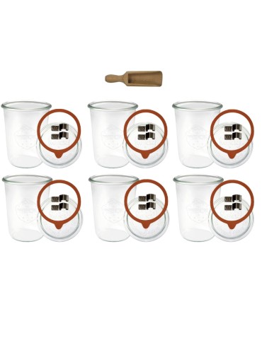 Słoiki i butelki - Słoiki WECK 6szt/ szklane wieko, miarka słoik 850ml MOLD - product 12