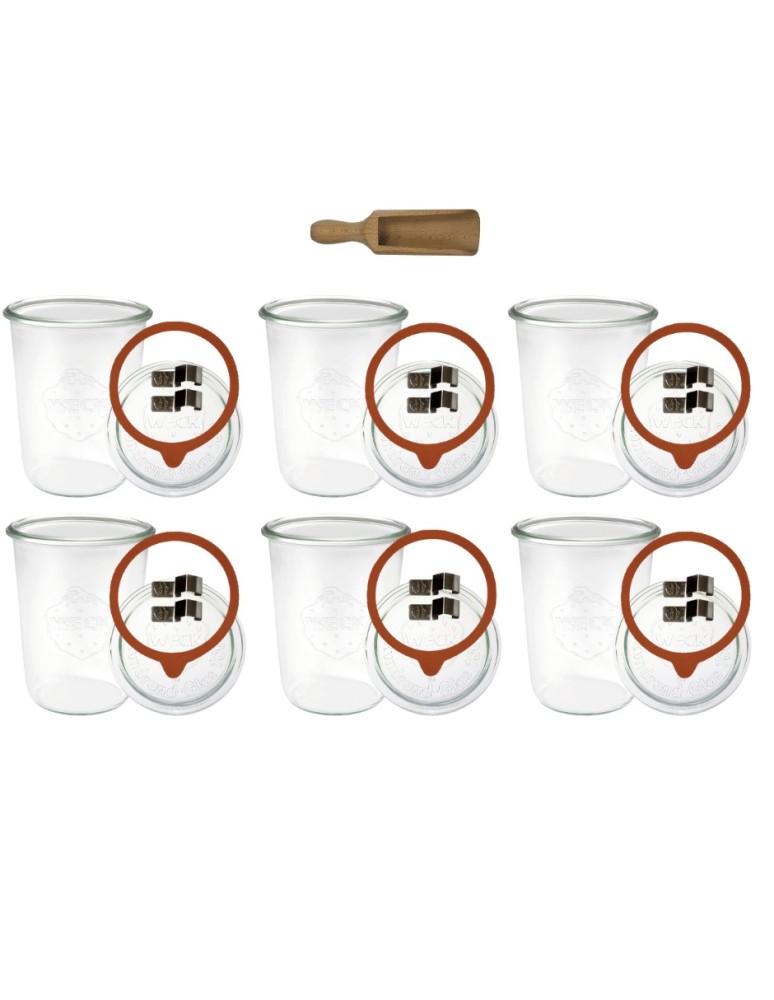 Słoiki i butelki - Słoiki WECK 6szt/ szklane wieko, miarka słoik 850ml MOLD - product MODO24.PL 12