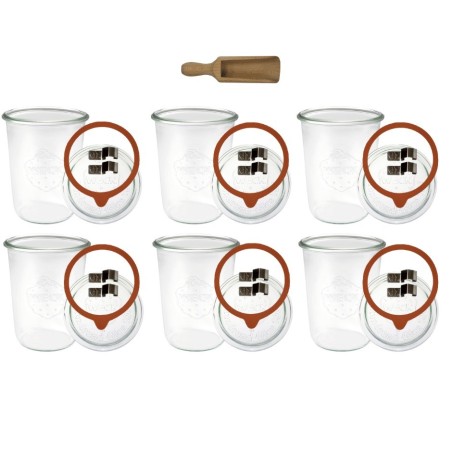 Słoiki WECK 6szt/ szklane wieko, miarka słoik 850ml MOLD