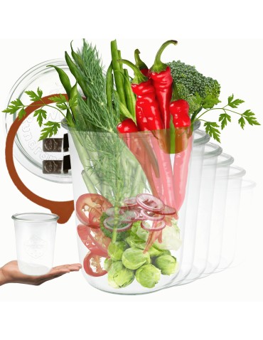 Słoiki i butelki - Słoiki WECK 6szt/ szkl. wieko,gumka, bl słoik 850ml MOLD - produkt 21