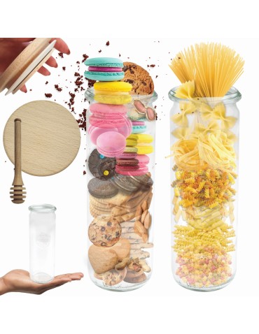 Słoiki WECK / drewniane wieko, nabierak słoik 600ml CYLINDER