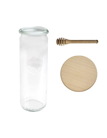 Słoiki WECK / drewniane wieko, nabierak słoik 600ml CYLINDER - produkt 2