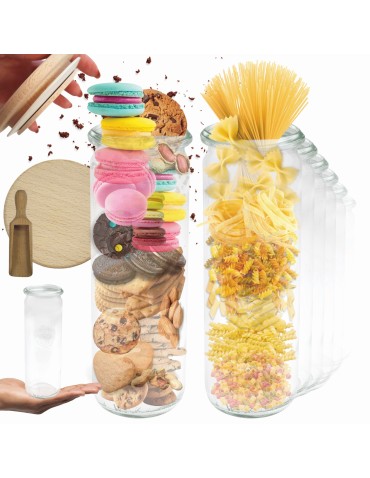 Słoiki WECK 6szt/ drewniane wieko, miarka słoik 600ml CYLINDER