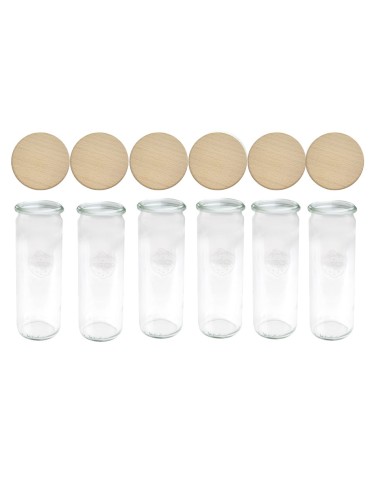 Słoiki WECK 6szt/ drewniane wieko słoik 600ml CYLINDER - produkt 2