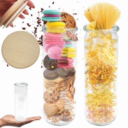 Słoiki WECK / drewniane wieko słoik 600ml CYLINDER