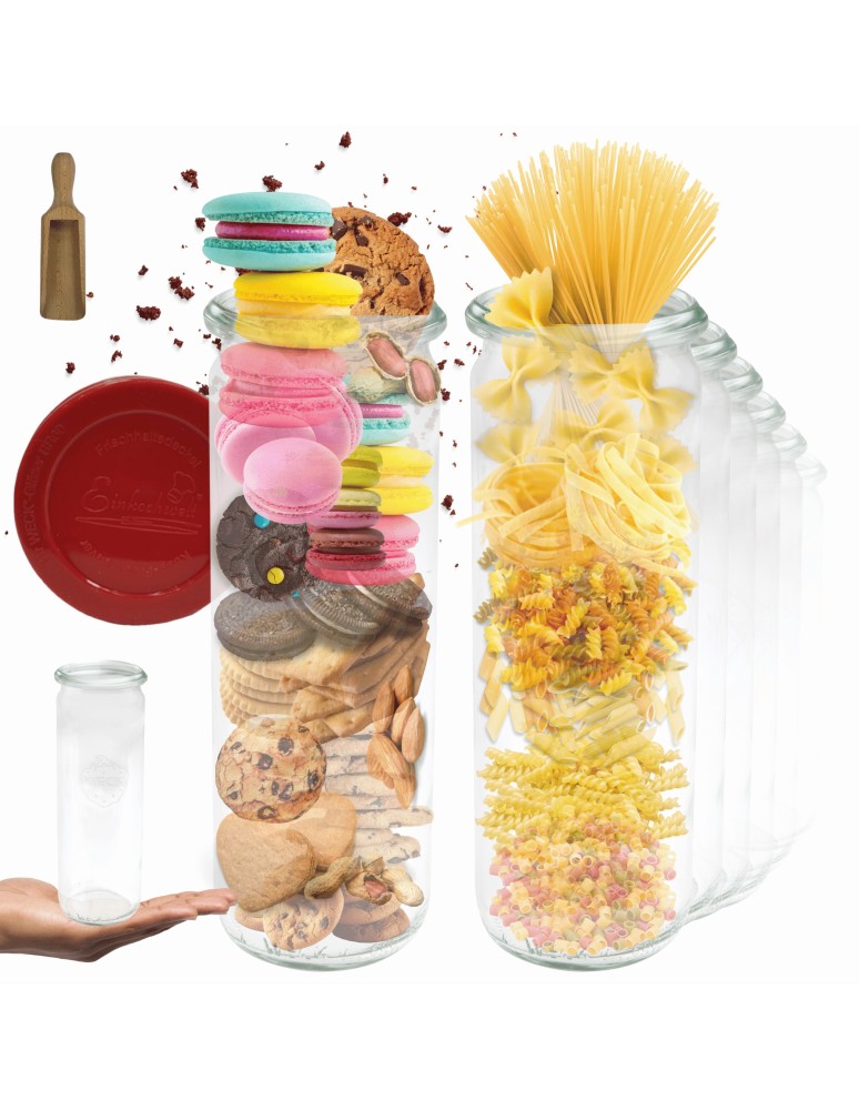 Słoiki i butelki - Słoiki WECK 12szt/ silikonowe wieko, miarka słoik 600ml CYLINDER - product MODO24.PL 11