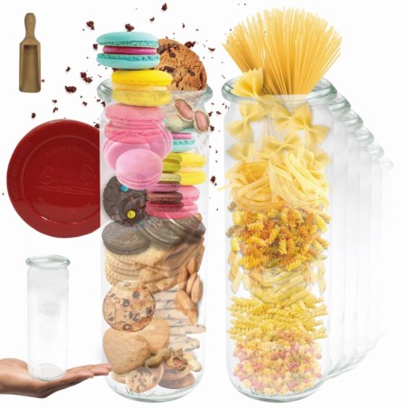 Słoiki WECK 12szt/ silikonowe wieko, miarka słoik 600ml CYLINDER