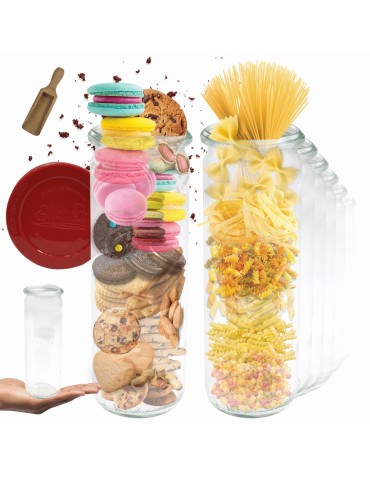 Słoiki i butelki - Słoiki WECK 6szt/ silikonowe wieko, miarka słoik 600ml CYLINDER - product 11