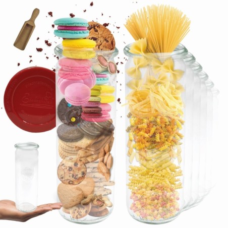 Słoiki WECK 6szt/ silikonowe wieko, miarka słoik 600ml CYLINDER