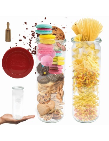 Słoiki i butelki - Słoiki WECK / silikonowe wieko, miarka słoik 600ml CYLINDER - product 11