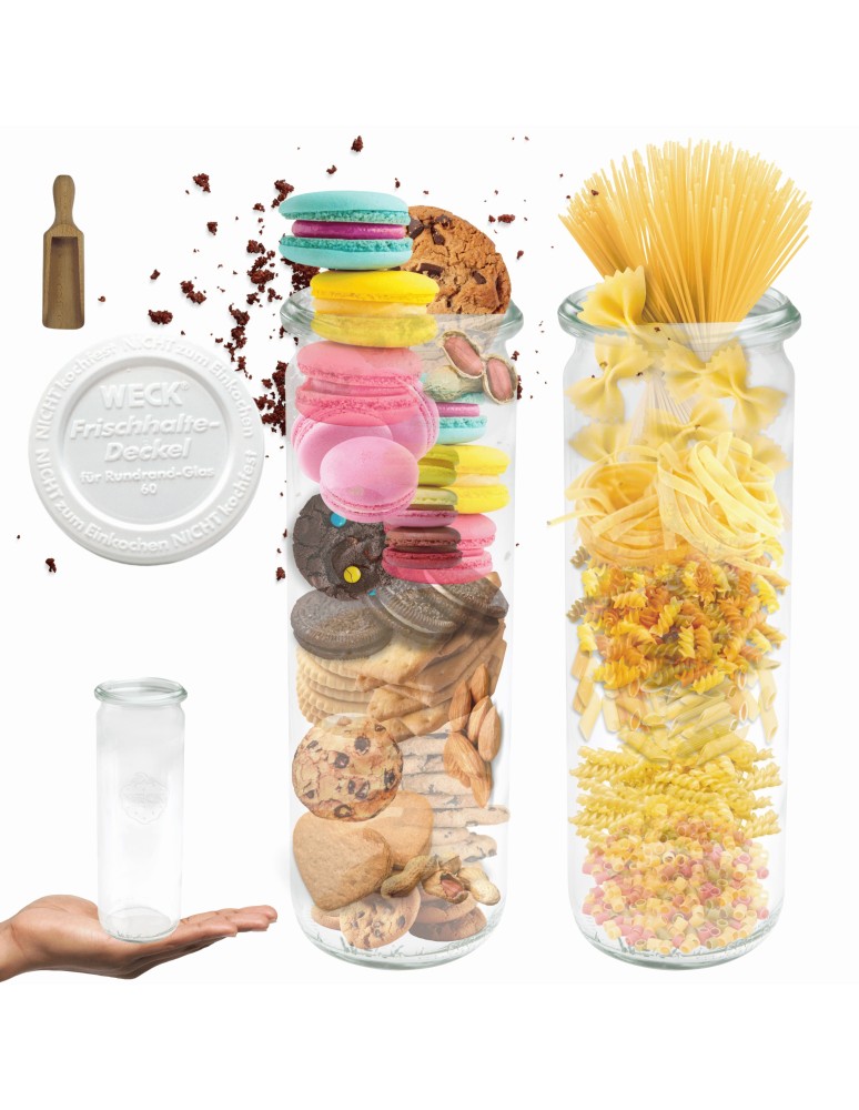 Słoiki i butelki - Słoiki WECK / plastikowe wieko, miarka słoik 600ml CYLINDER - product MODO24.PL 11