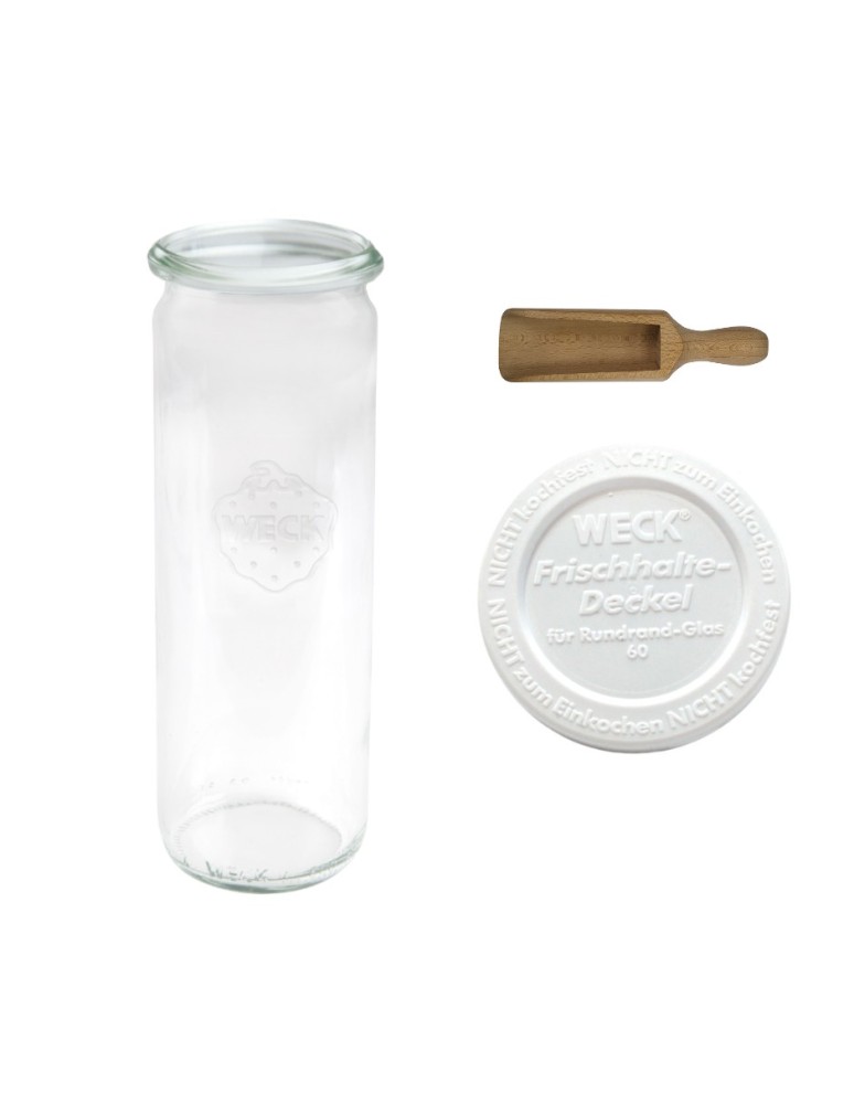 Słoiki i butelki - Słoiki WECK / plastikowe wieko, miarka słoik 600ml CYLINDER - product MODO24.PL 12