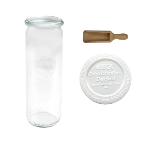 Słoiki WECK / plastikowe wieko, miarka słoik 600ml CYLINDER