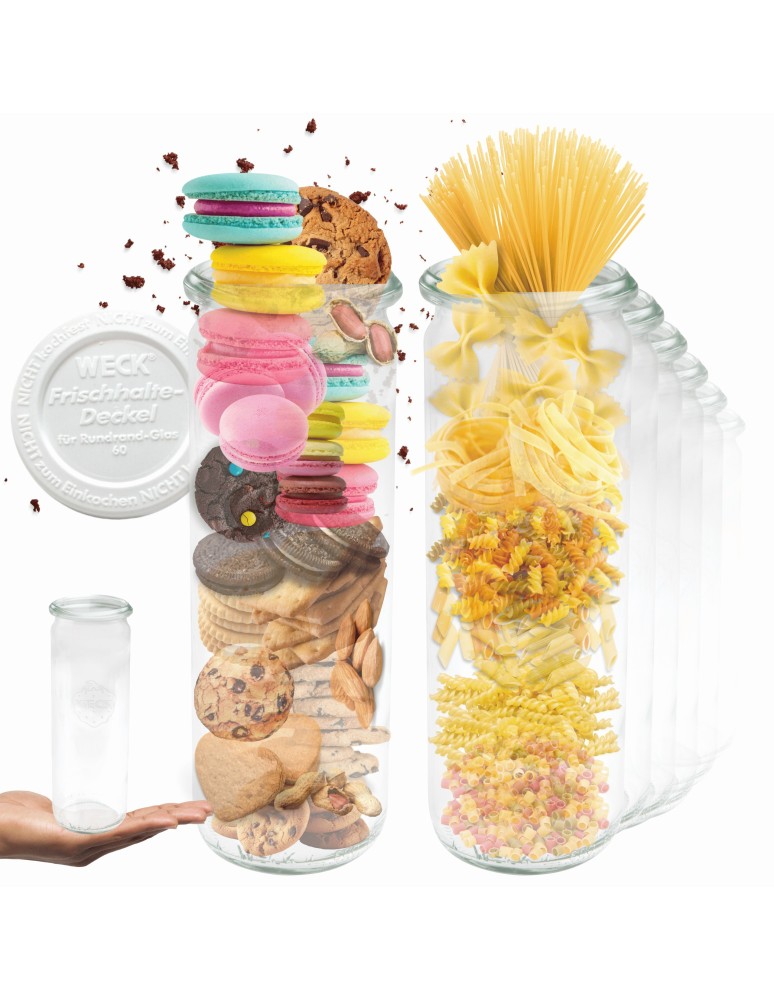 Słoiki i butelki - Słoiki WECK 12szt/ plastikowe wieko słoik 600ml CYLINDER - product MODO24.PL 11