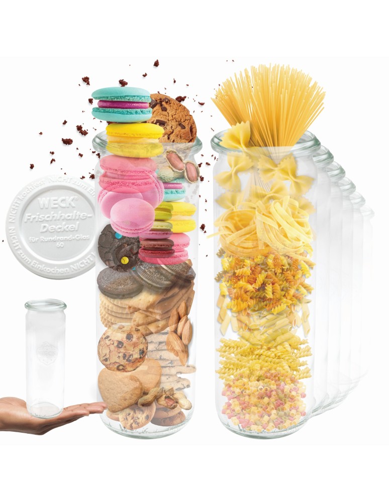 Słoiki i butelki - Słoiki WECK 6szt/ plastikowe wieko słoik 600ml CYLINDER - product MODO24.PL 11