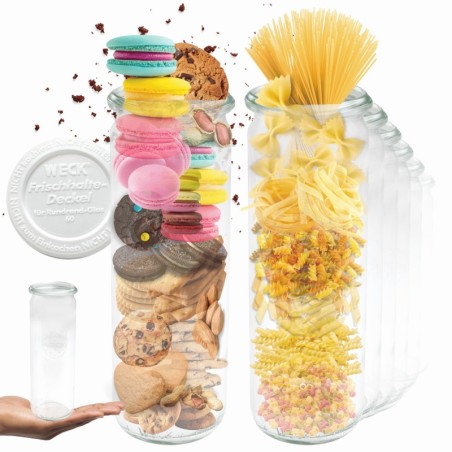 Słoiki WECK 6szt/ plastikowe wieko słoik 600ml CYLINDER