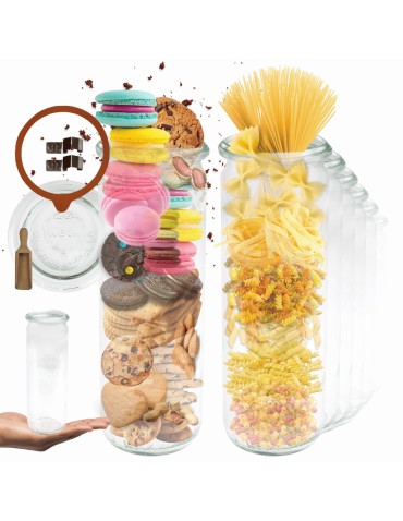 Słoiki i butelki - Słoiki WECK 12szt/ szklane wieko, miarka słoik 600ml CYLINDER - product 11