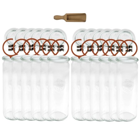 Słoiki WECK 12szt/ szklane wieko, miarka słoik 600ml CYLINDER