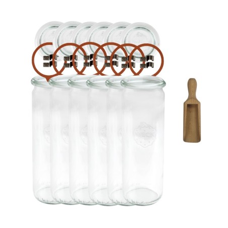Słoiki WECK 6szt/ szklane wieko, miarka słoik 600ml CYLINDER