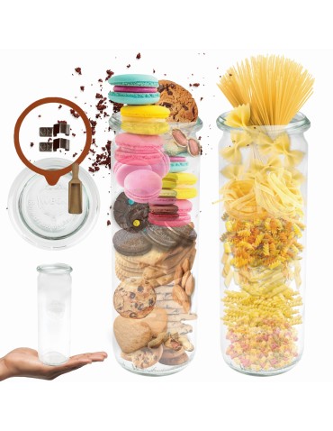 Słoiki i butelki - Słoiki WECK / szklane wieko, miarka słoik 600ml CYLINDER - product 11