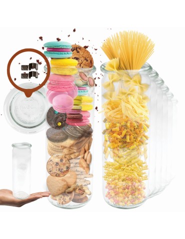 Słoiki i butelki - Słoiki WECK 12szt/ szkl. wieko,gumka, bl słoik 600ml CYLINDER - produkt 21