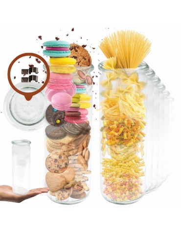 Słoiki i butelki - Słoiki WECK 6szt/ szkl. wieko,gumka, bl słoik 600ml CYLINDER - produkt 21