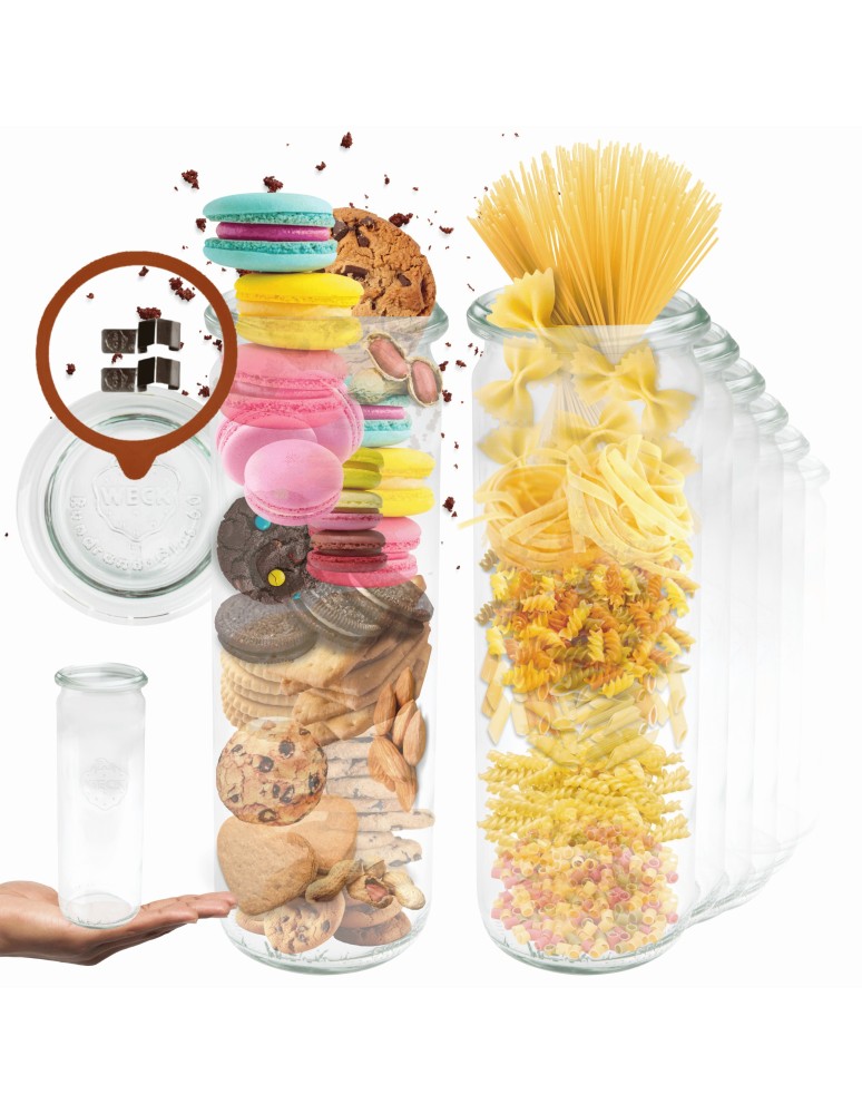 Słoiki i butelki - Słoiki WECK 6szt/ szkl. wieko,gumka, bl słoik 600ml CYLINDER - produkt MODO24.PL 21
