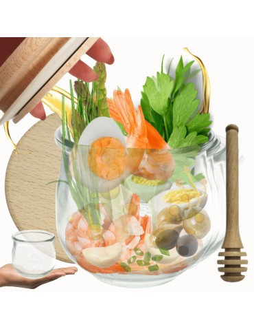 Słoiki WECK 6szt/ drewniane wieko, nabierak słoik 580ml TULIP