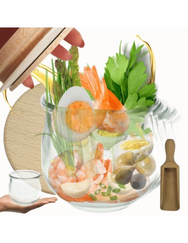 Słoiki WECK 12szt/ drewniane wieko, miarka słoik 580ml TULIP