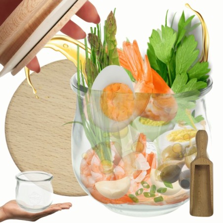 Słoiki WECK / drewniane wieko, miarka słoik 580ml TULIP