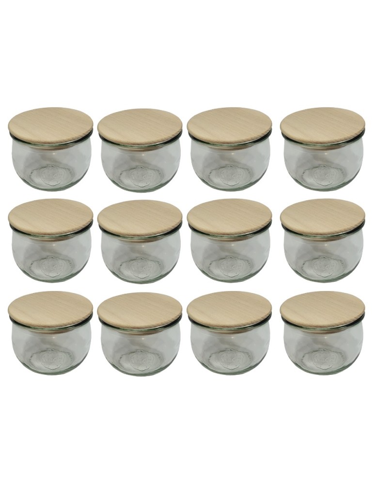Słoiki i butelki - Słoiki WECK 12szt/ drewniane wieko słoik 580ml TULIP - product MODO24.PL 2