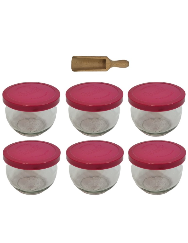 Słoiki i butelki - Słoiki WECK 6szt/ silikonowe wieko, miarka słoik 580ml TULIP - product MODO24.PL 2